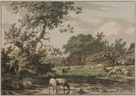 V 047
<br/>
Landschap met schapen en schaapherder
<br/>
<em>Cats, Jacob (1741-1799)</em>